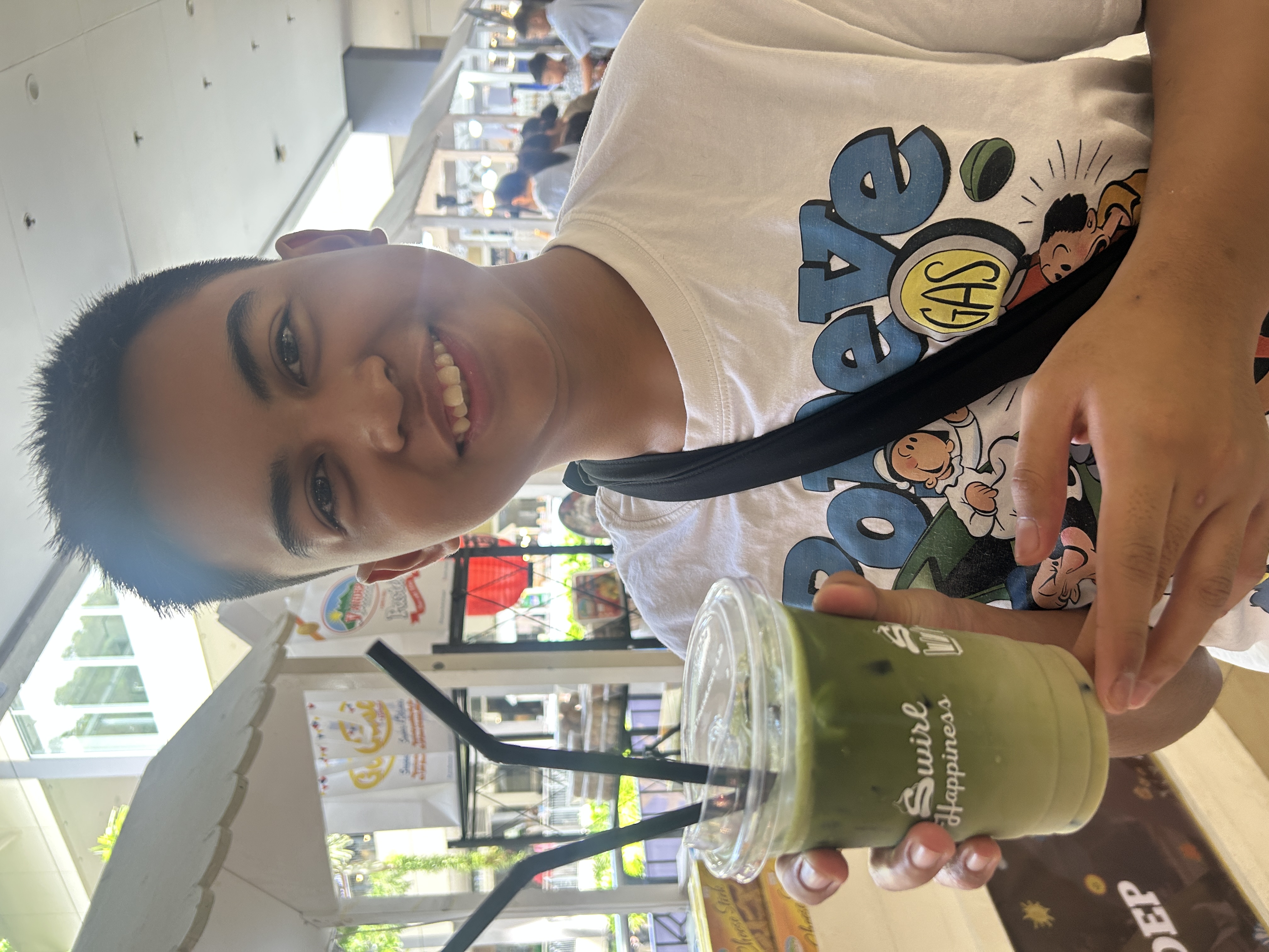 kuya with matcha at the stall