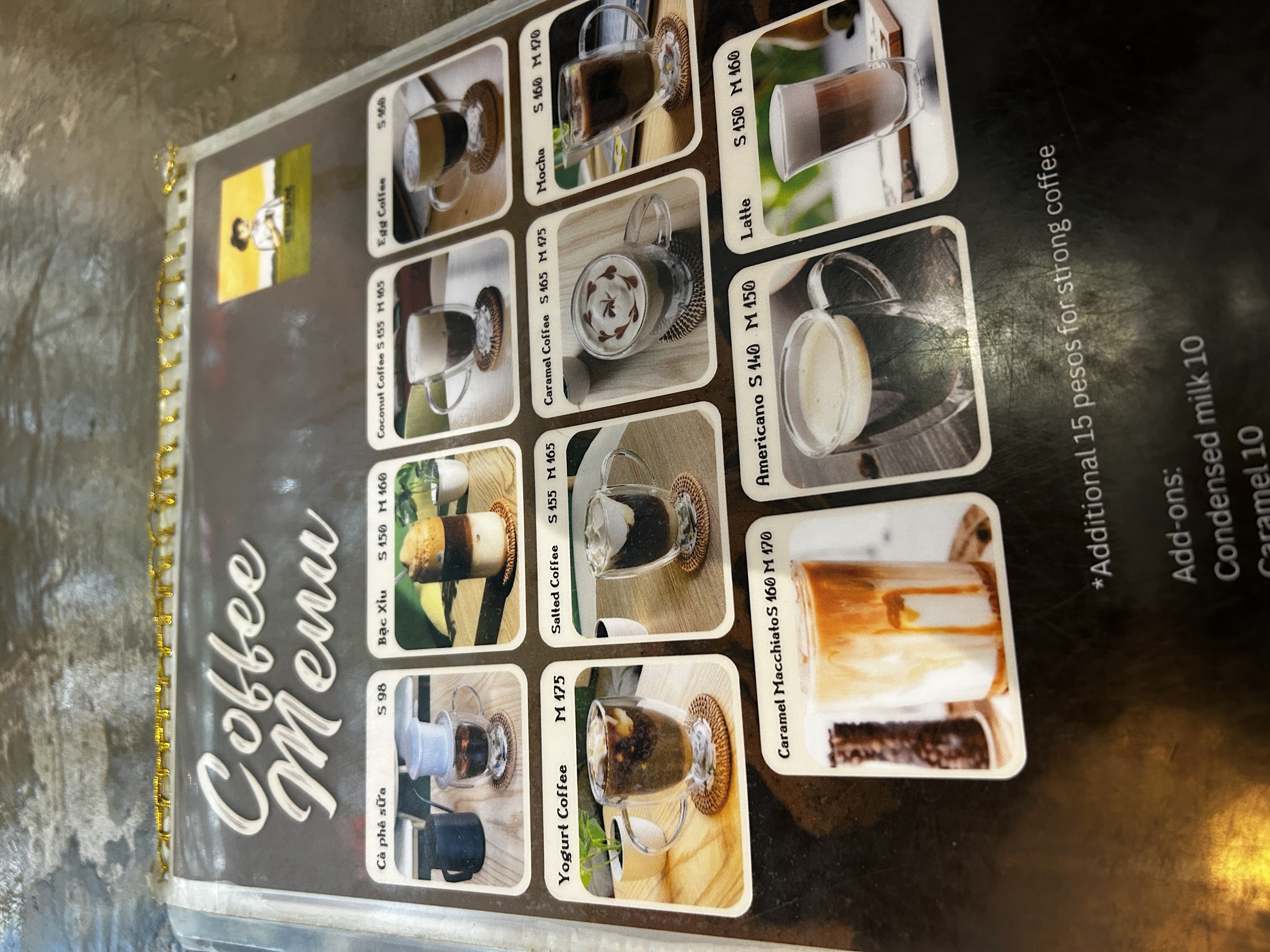 coffee menu